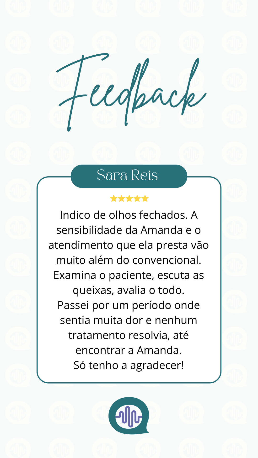 Depoimento de paciente 6 de 9 — avaliação via WhatsApp